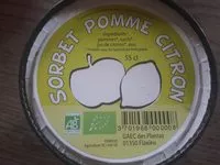 Mängden socker i Sorbet bio pomme citron