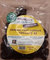 Mängden socker i Pruneaux de la ferme mi-cuits Périgord calibre géant