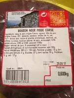 Mängden socker i Boudin Noir Mode Corse