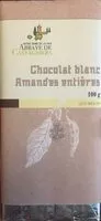 Mängden socker i Chocolat blanc amandes entieres