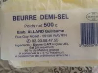 Mängden socker i Beurre demi sel