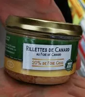 Mängden socker i Rillettes de canard au foie de canard