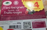 Mängden socker i Mini beignets fourrés fruits rouges