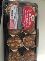 Mängden socker i 8 Mini muffins, cœur fondant au fruits rouges