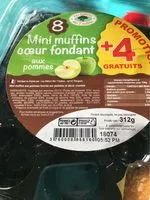 Mängden socker i 8 mini muffins cœur fondant aux pommes