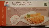 Mängden socker i Crêpes demi-lune champignons frais pâte aux oeufs frais