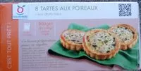 Mängden socker i 8 tartes aux poireaux aux oeufs frais