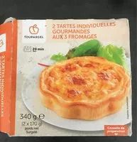 Mängden socker i 2 tartes individuelles gourmandes aux 3 fromages