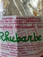 Mängden socker i Confiture artisanale extra Rhubarbe
