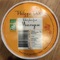 Mängden socker i Sorbet plein fruit Mangue