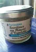 Mängden socker i Tartinable sardines au piment