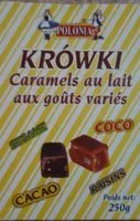 Mängden socker i KROWKI CARAMELS AU LAIT AUX GOÛTS VARIES