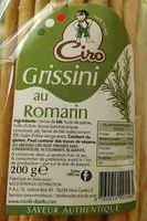 Mängden socker i Grissini au romarin