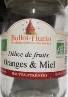 Mängden socker i DELICE DE FRUITS ORANGE ET MIEL