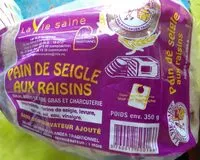 Mängden socker i Pain de seigle aux raisins