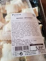 Mängden socker i Raviolis Perrin aux artichauts