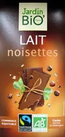 Mängden socker i Chocolat Lait noisette Jardin Bio