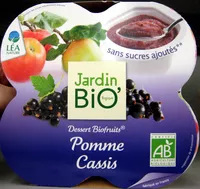 Mängden socker i Dessert Biofruits Pomme Cassis Jardin Bio