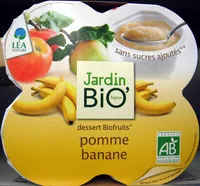 Mängden socker i Dessert Biofruits Pomme Banane 