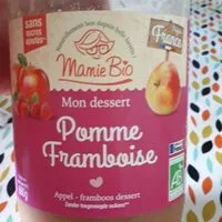Mängden socker i Purée de pomme France framboise bio