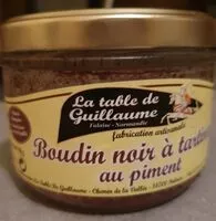 Mängden socker i Boudin noir a tartiner au piment