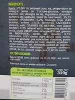 Mängden socker i Assortiment de sushi