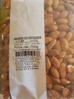 Mängden socker i Amandes décortiquées