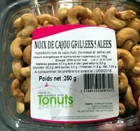 Mängden socker i Noix de cajou grillées salées