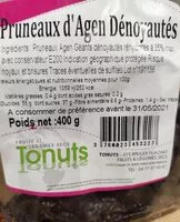 Mängden socker i Pruneaux D'agen Dénoyautés Tonuts 400 G