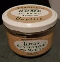 Mängden socker i Terrine de Chevreuil aux myrtilles