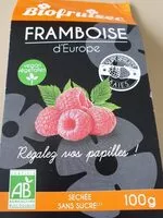 Mängden socker i Framboise d'Europe séchée