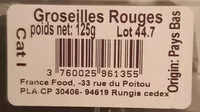 Mängden socker i Groseille rouges