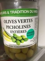 Mängden socker i Olives vertes picholines entieres