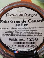 Mängden socker i Foie gras de canard entier