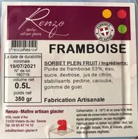 Mängden socker i Sorbet Framboise