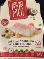 Mängden socker i Bienfaits pour moi - Cabillaud & quinoa à la noix de coco