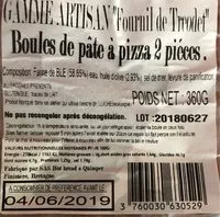 Mängden socker i Boules de pâtes à pizza 2 piéces