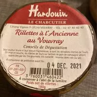 Mängden socker i Rillettes à l'ancienne au Vouvray