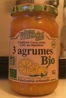 Mängden socker i Confiture corse extra Cuite au chaudron 3 agrumes de Corse Bio