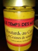 Mängden socker i Moutarde au curry et graines de sésame