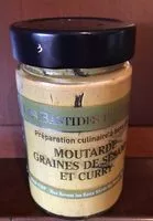 Mängden socker i Moutarde graines de sésame et curry