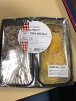 Mängden socker i Poulet Tikka Massala et son riz thai