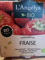 Mängden socker i Sorbet plein fruit Fraise BIO