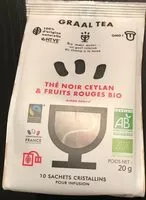 Mängden socker i Thé noir Ceylan et fruits rouges bio