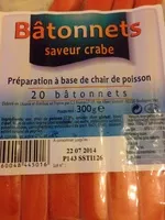 Mängden socker i Bâtonnets saveur crabe