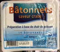 Mängden socker i Bâtonnets saveur crabe
