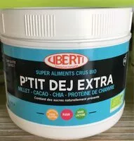 Mängden socker i P'tit Déj Extra Cru Poudre Bio - 300 G - Uberti