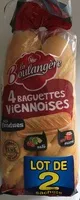 Mängden socker i 4 baguettes viennoises déjà-fendues (lot de 2 sachets)