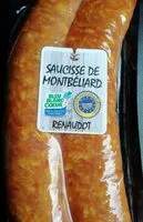 Mängden socker i Saucisse de Montbéliard