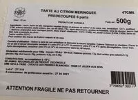 Mängden socker i Tarte au citron